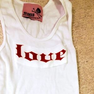 NWOT Serious Clothing Love Hate Tank Hot Topic XS Small